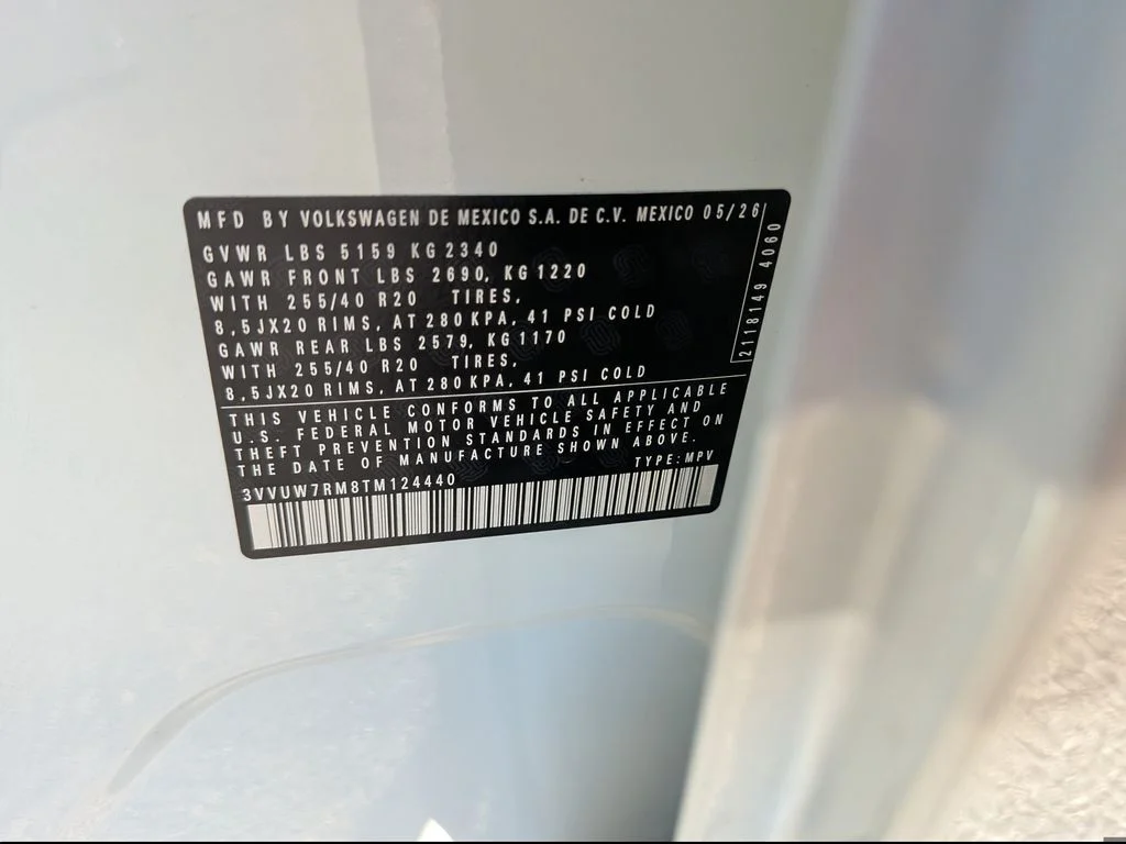 New 2026 White/off-white Volkswagen 2.0T SEL R-Line Turbo image 32