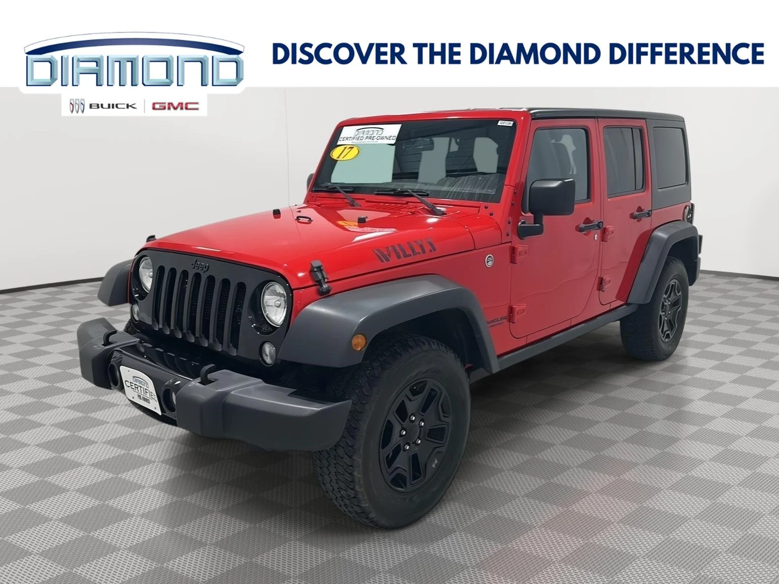 Used 2017 Firecracker Red Clearcoat Jeep Willys Wheeler image 1