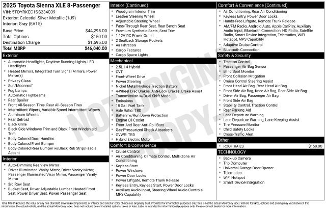 Used 2025 Silver Toyota XLE image 8