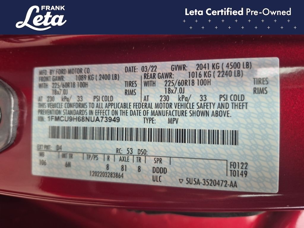 Used 2022 Rapid Red Metallic Tinted Clearcoat Ford  image 27