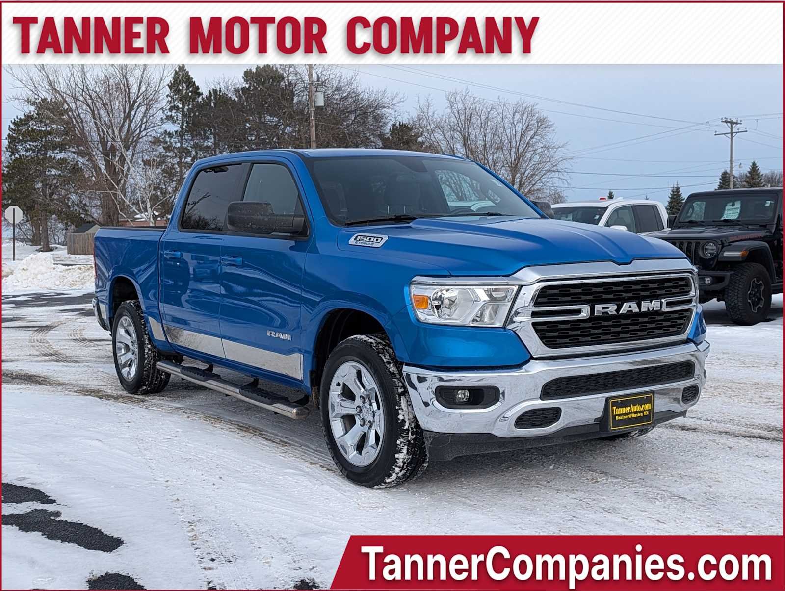 Hydro Blue Pearlcoat 2022 RAM 1500 Big Horn Crew Cab 4WD Pickup Truck Four-Wheel Drive