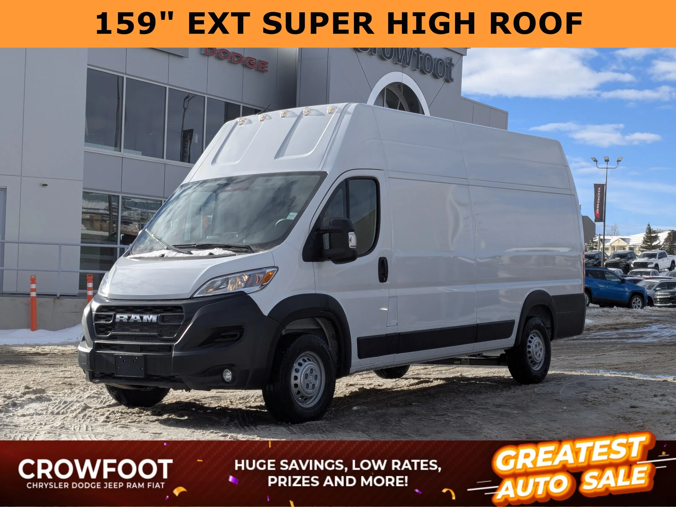 New 2026 White RAM Tradesman - - FWD - Super High Roof - Cargo Partition - Adaptive Cruise - Remote Start & More! image 1