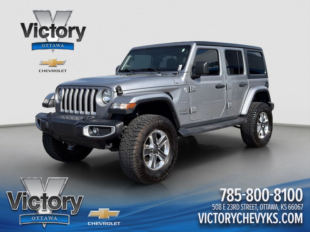 Used 2020 Silver Jeep Unlimited Sahara image 1