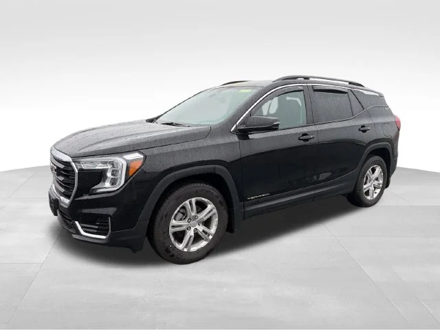 Used 2022 Ebony Twilight Metallic GMC SLE image 1