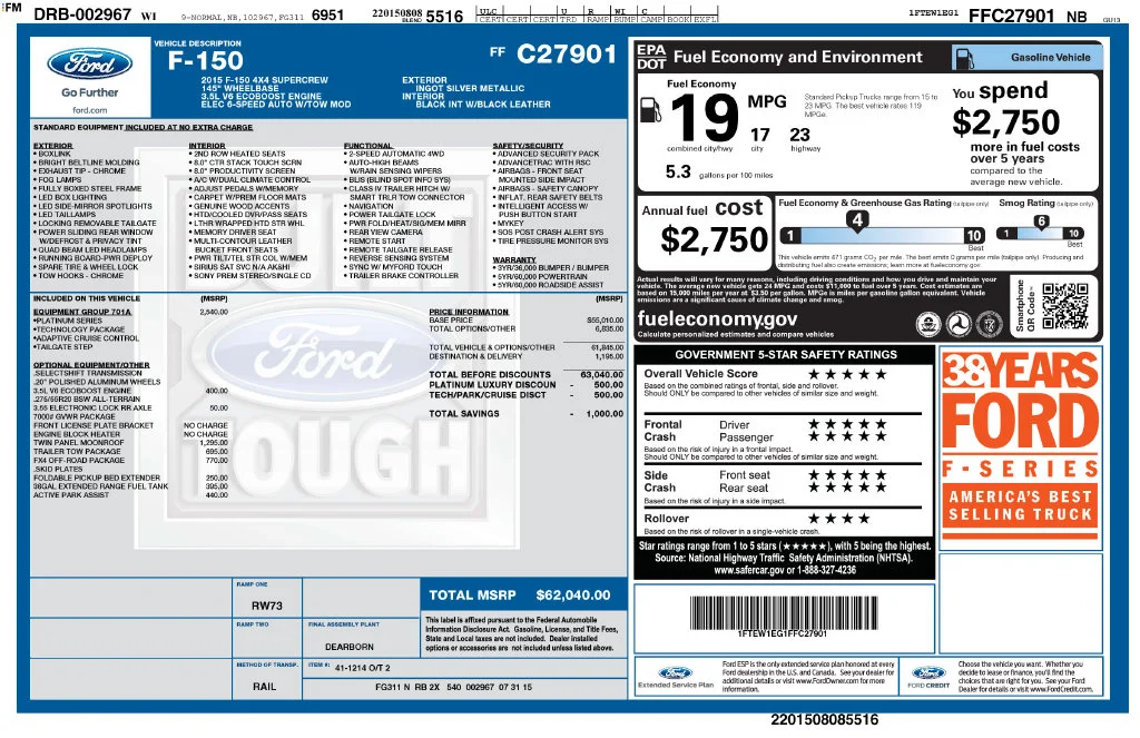 Used 2015 Ingot Silver Ford Platinum image 38