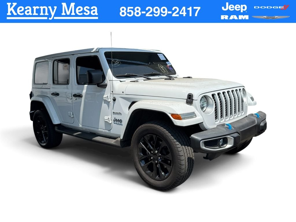 Used 2022 White Jeep Unlimited Sahara 4xe image 1