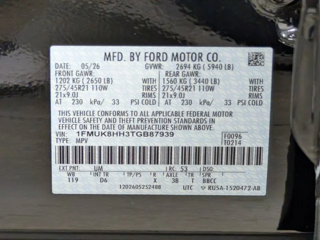 New 2026 Agate Black Metallic Ford Platinum™ image 55