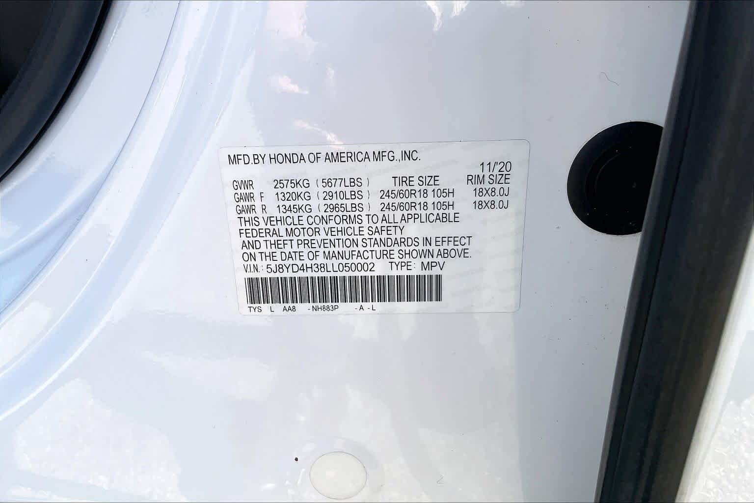 Used 2020 Platinum White Pearl Acura  image 33