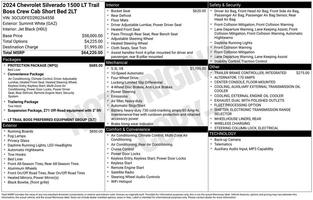 Used 2024 White Chevrolet LT Trail Boss image 4