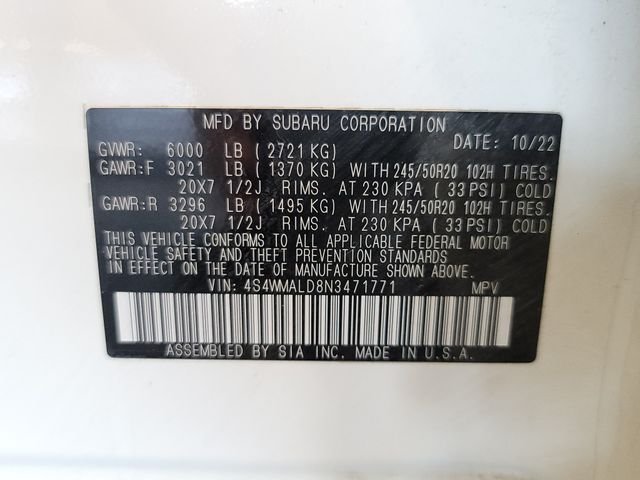 Used 2022 Crystal White Pearl Subaru Limited image 38