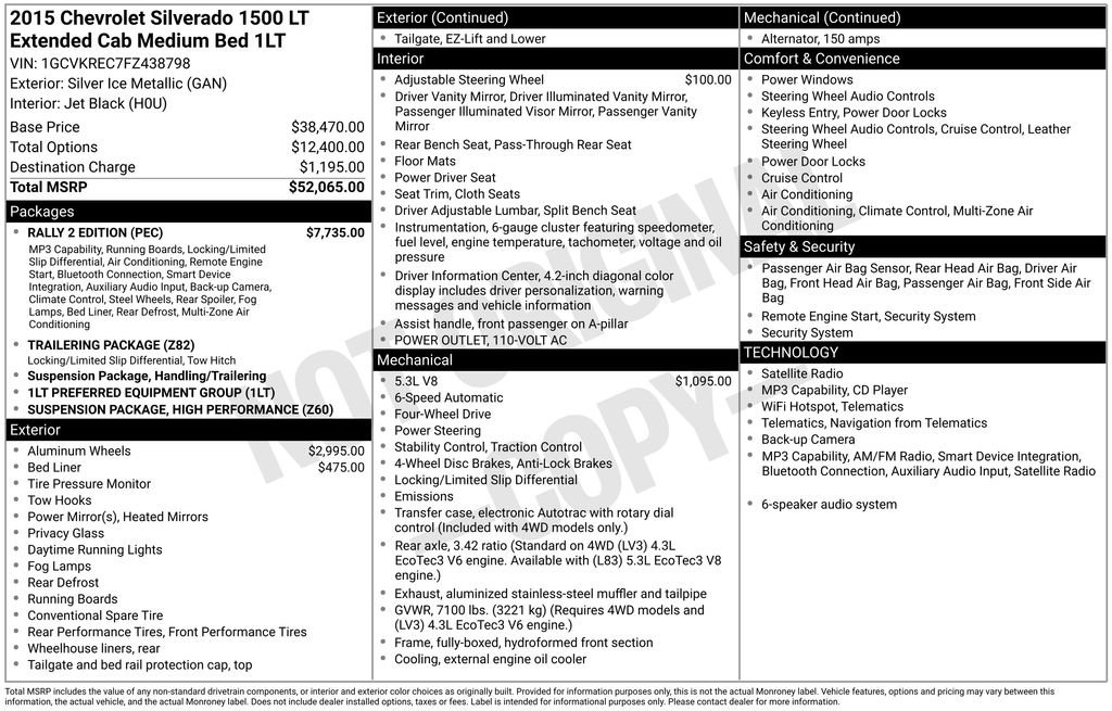 Used 2015 Silver Ice Metallic Chevrolet LT image 2