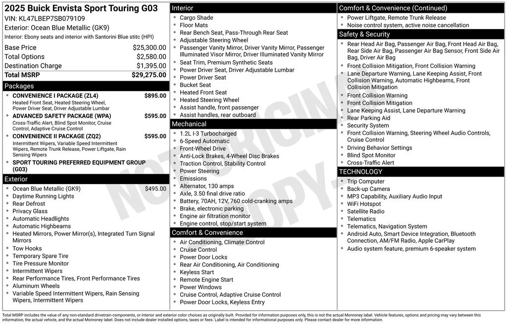Used 2025 Blue Buick Sport Touring image 3