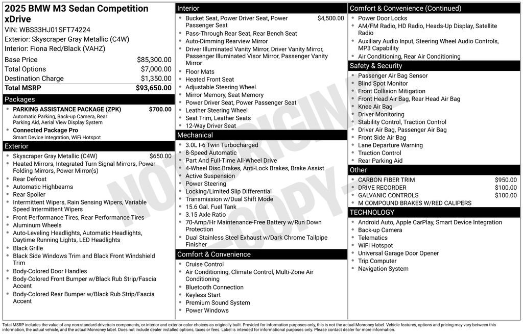 Used 2025 Skyscraper Gray Metallic BMW Competition XDrive image 7
