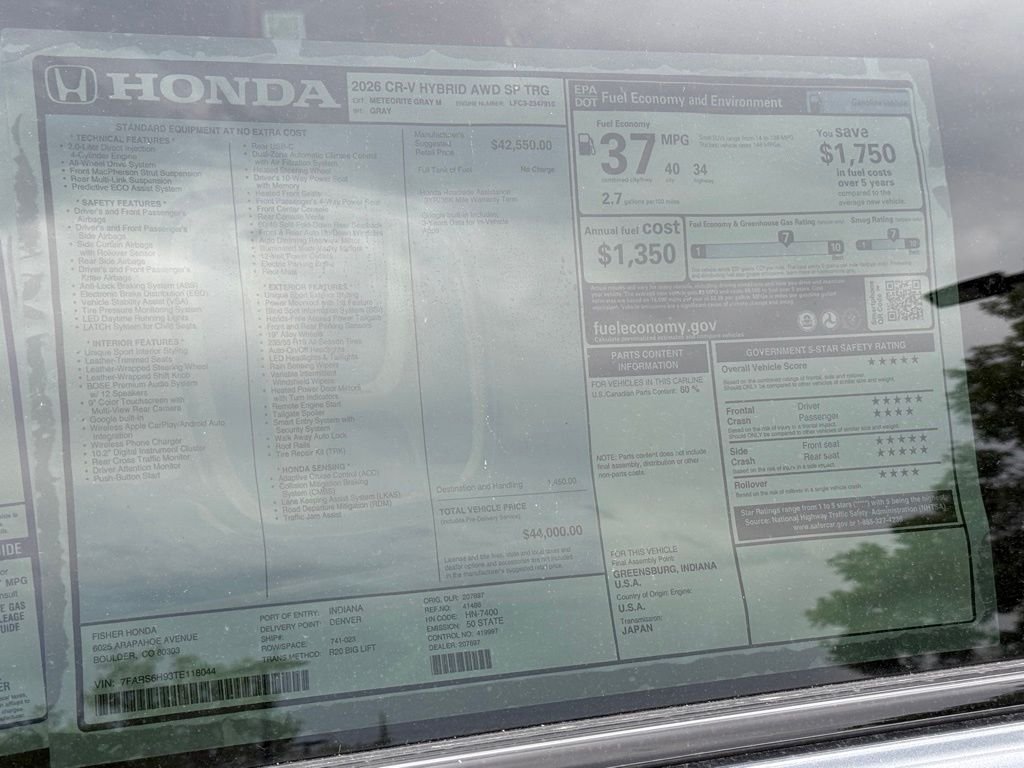 New 2026 Meteorite Gray Metallic Honda Sport Touring image 26