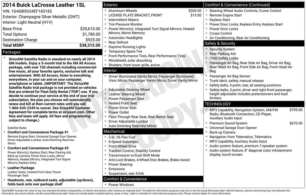 Used 2014 Gold Buick Leather Group image 3