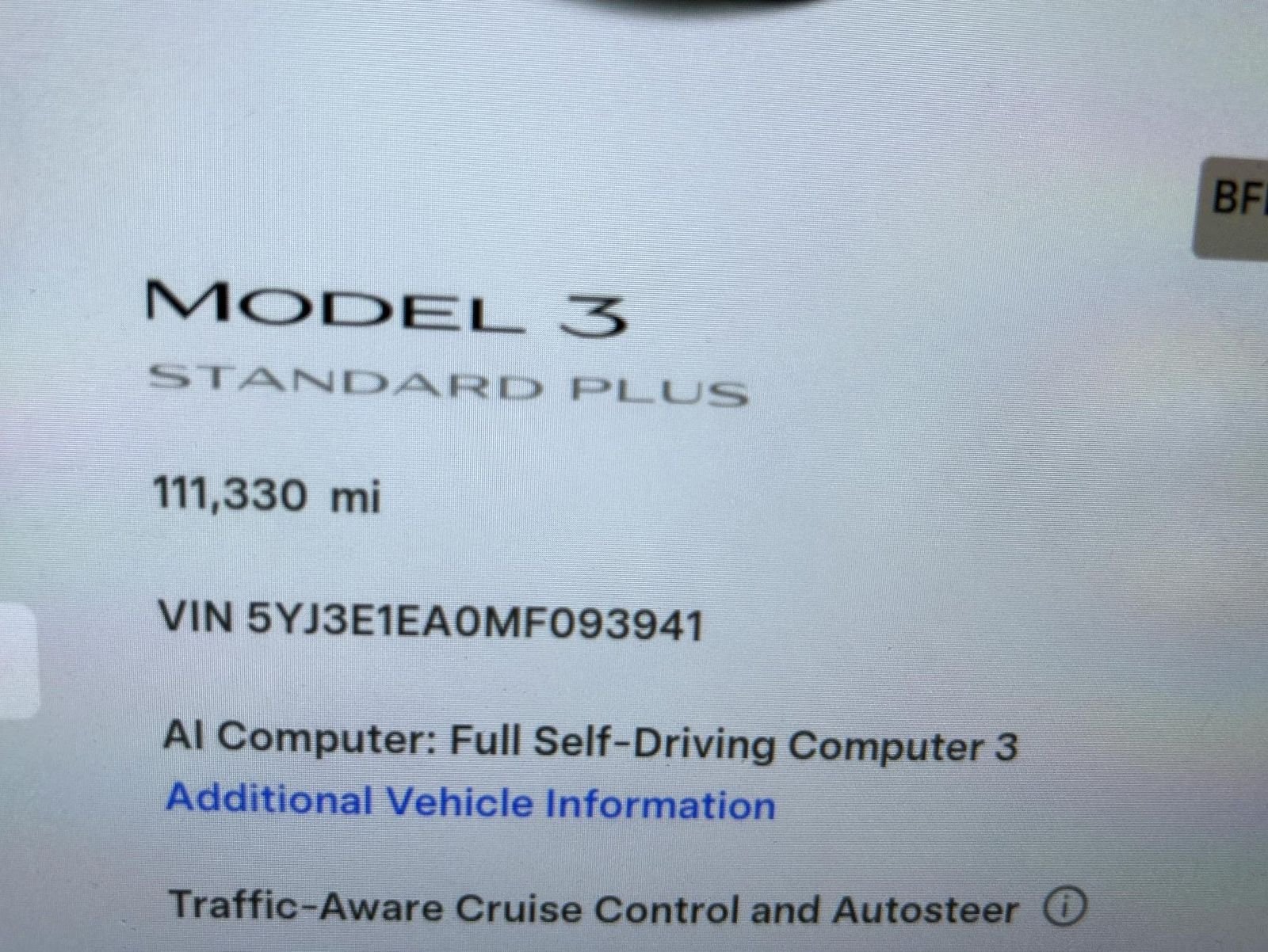 Used 2021 Black Tesla Standard Range Plus image 14