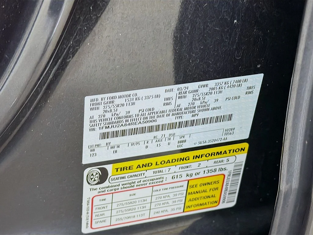 Used 2024 Dark Matter Gray Metallic Ford Limited image 47