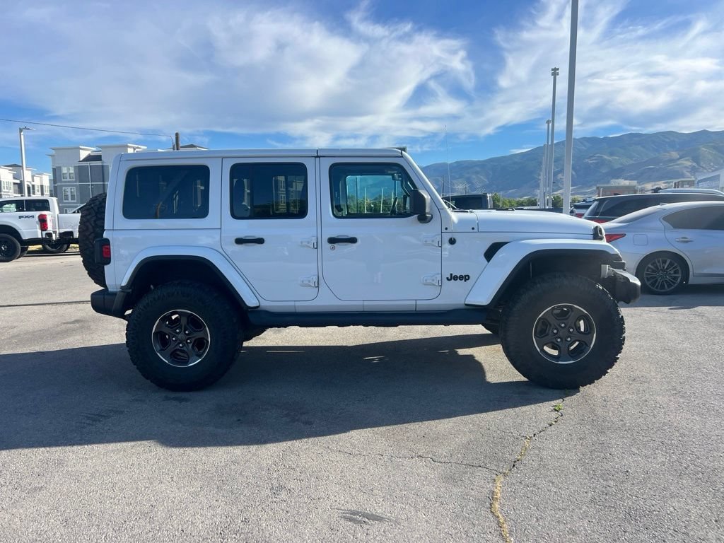Used 2020 Bright White Clearcoat Jeep Unlimited Sahara image 3