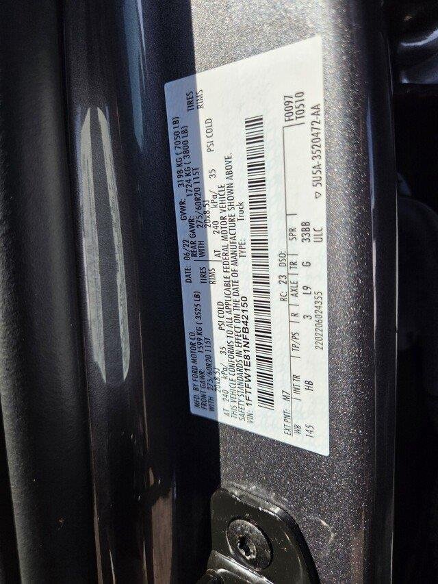 Used 2022 Carbonized Gray Metallic Ford LARIAT image 33