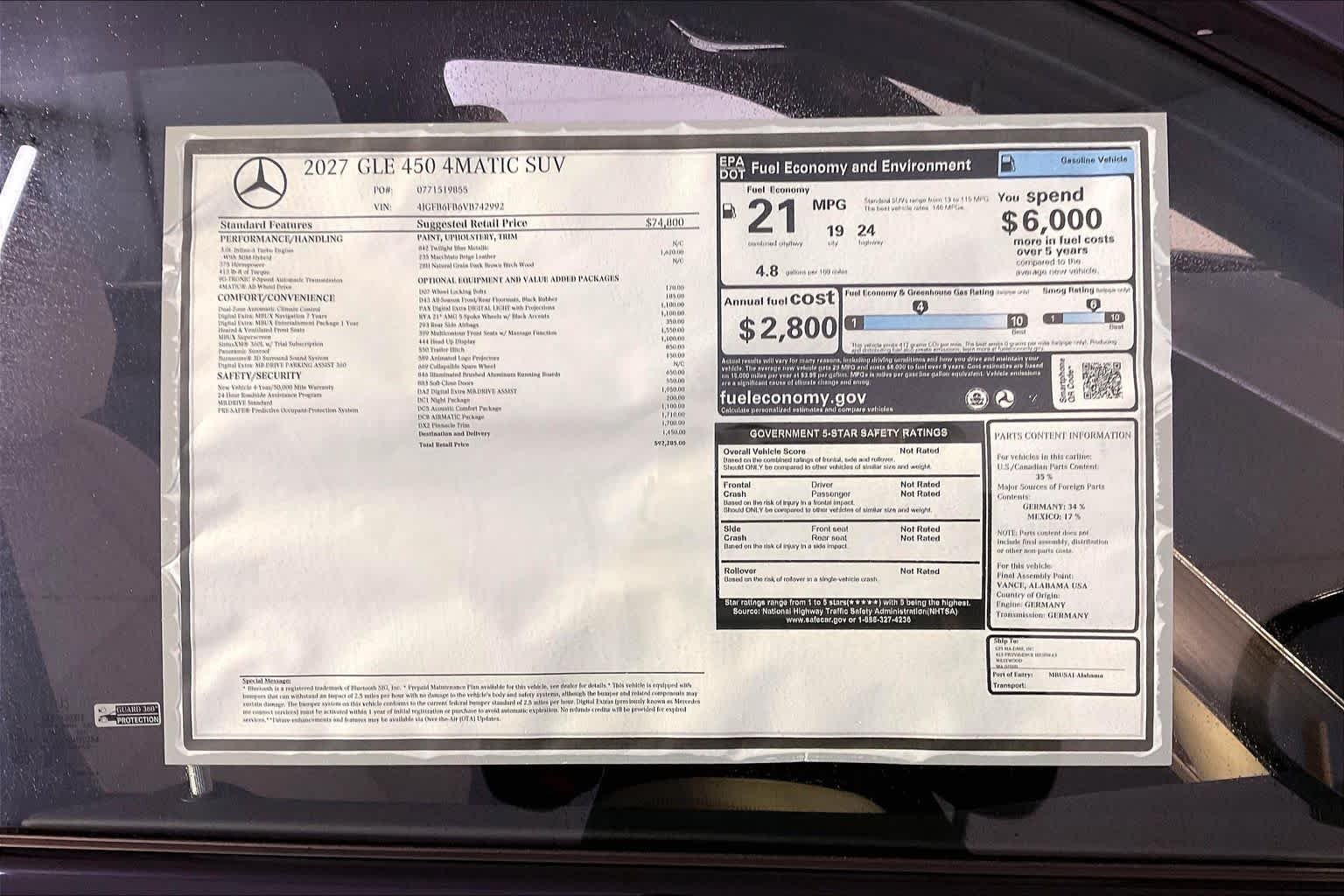 New 2027 Twilight Blue Metallic Mercedes-Benz GLE 450 image 18