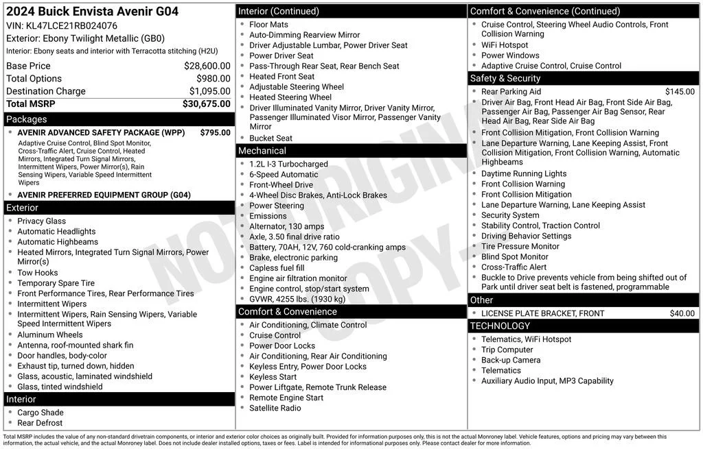 Certified Used 2024 Ebony Twilight Metallic Buick Avenir image 2