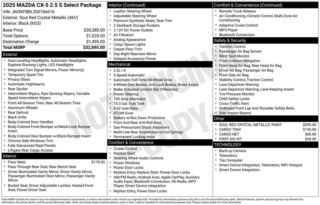 Used 2025 Red Mazda 2.5 S Select Package image 3