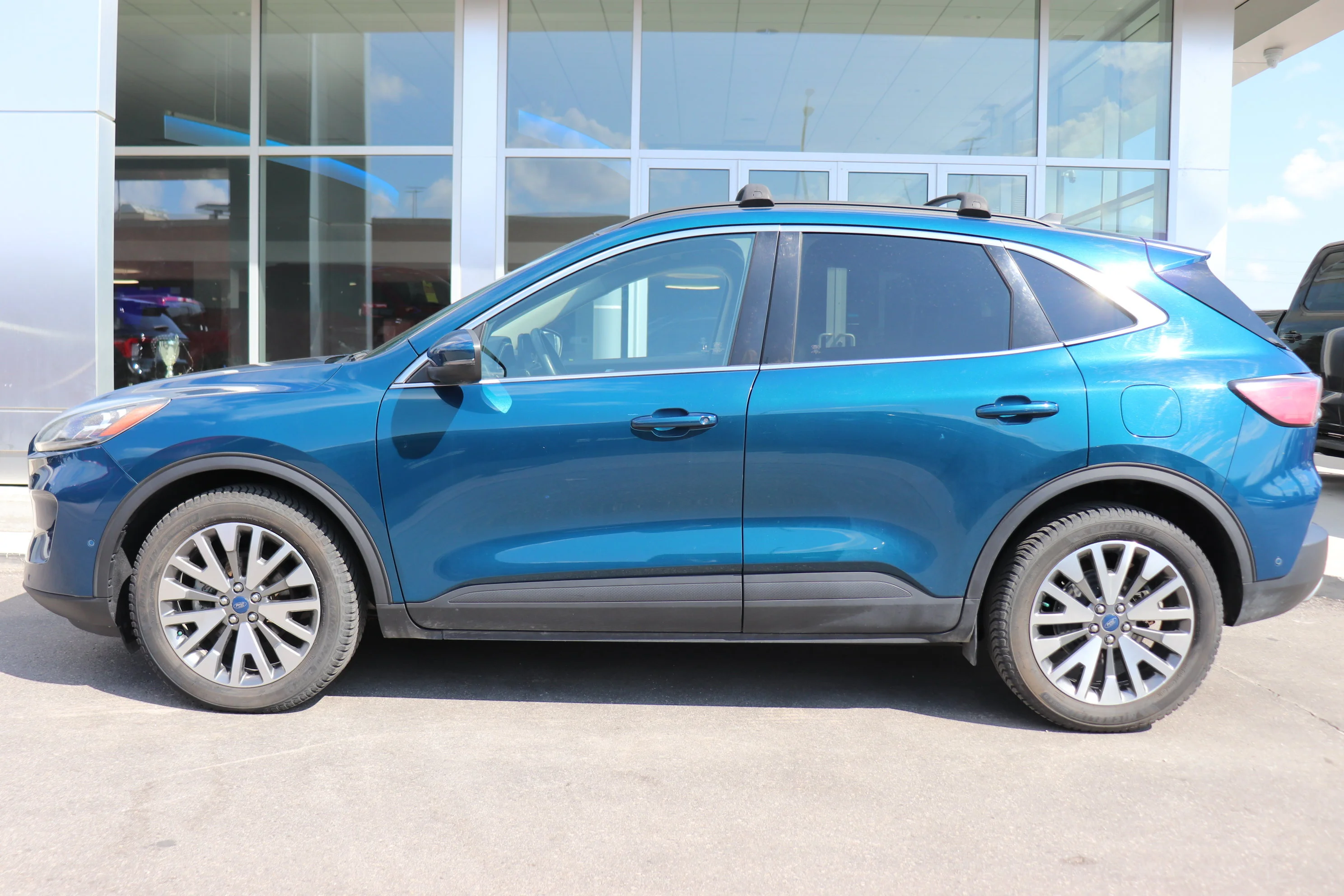 Certified Used 2020 Blue Ford Titanium Hybrid AWD image 3