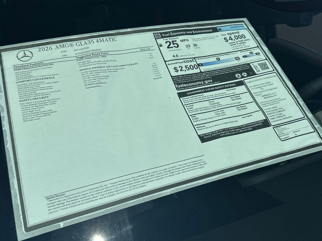 New 2026 Night Black Mercedes-Benz AMG® GLA 35 4MATIC SUV image 37