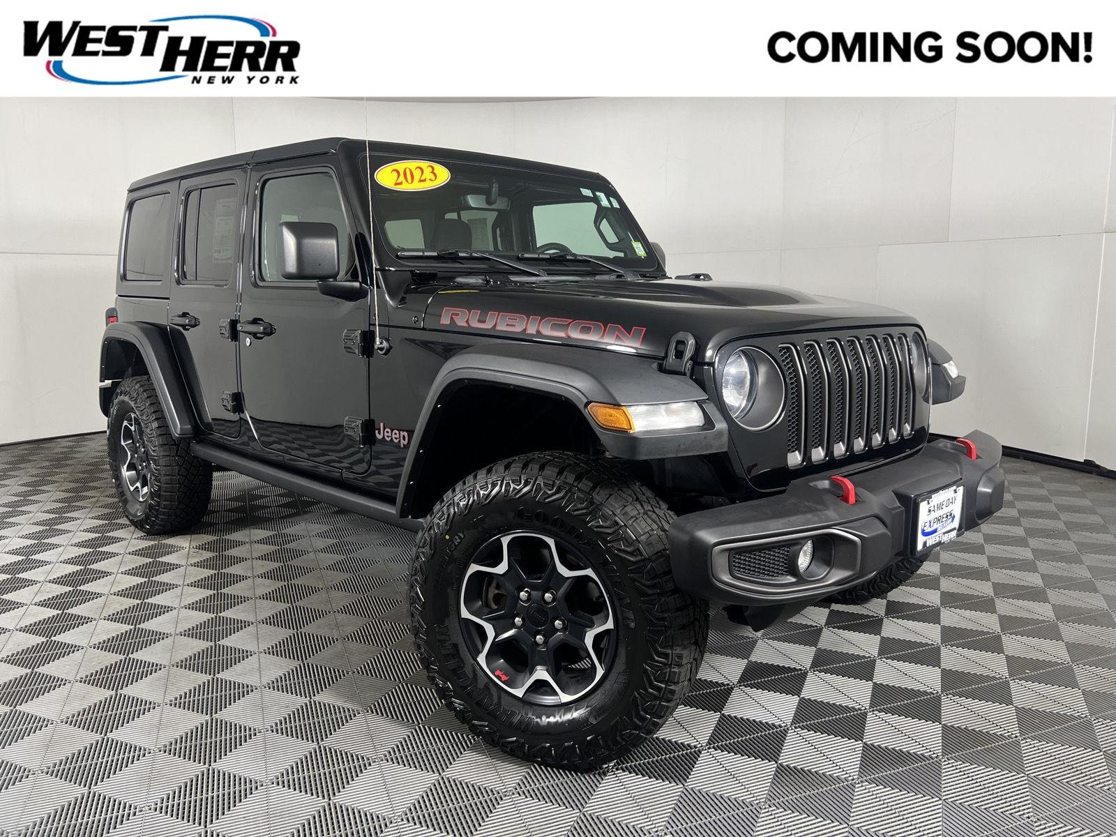 Used 2023 Black Clearcoat Jeep Rubicon image 1
