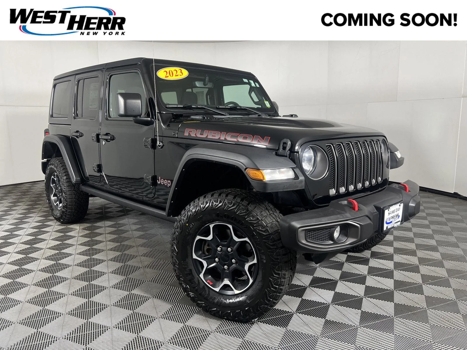 Used 2023 Black Clearcoat Jeep Rubicon image 1