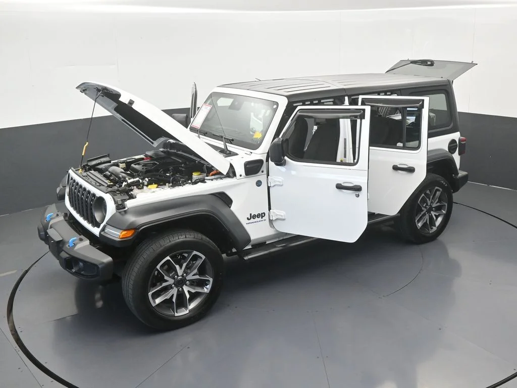 Used 2024 Bright White Clearcoat Jeep Sport S 4xe image 60