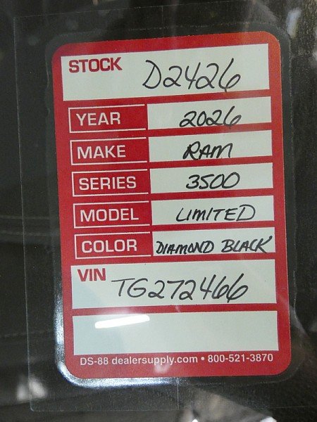 New 2026 Diamond Black Crystal Pearl-Coat Exterior Paint RAM Limited Crew Cab 8