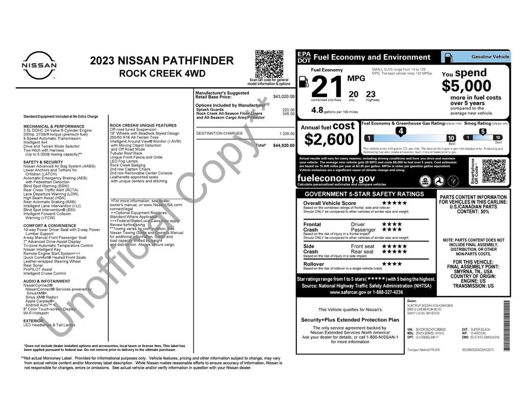 Used 2023 Black Nissan Rock Creek image 5