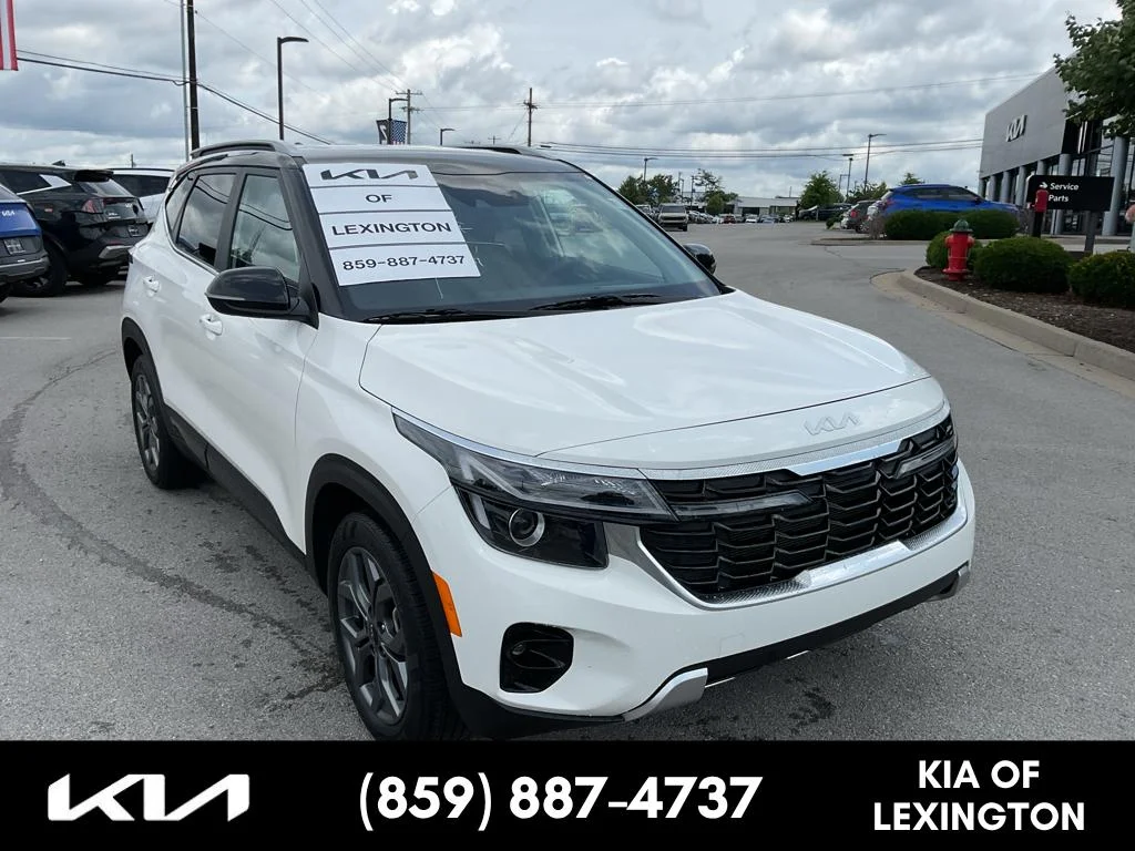 Used 2024 Clear White/Black Roof Kia S image 1
