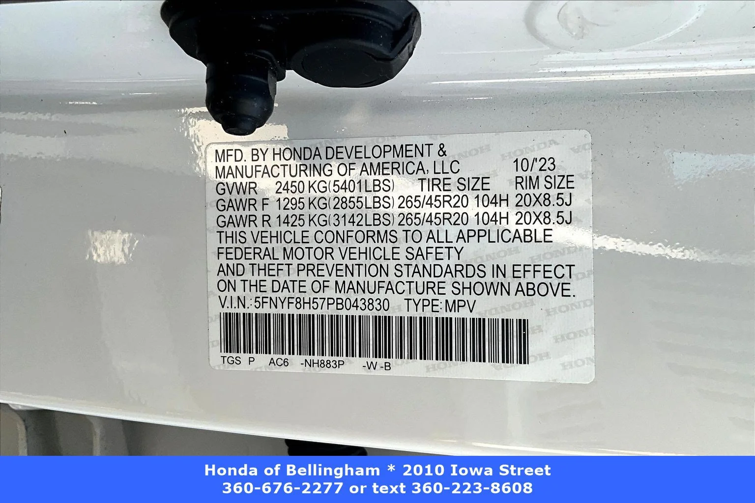 Used 2023 Platinum White Pearl Honda EX-L image 16