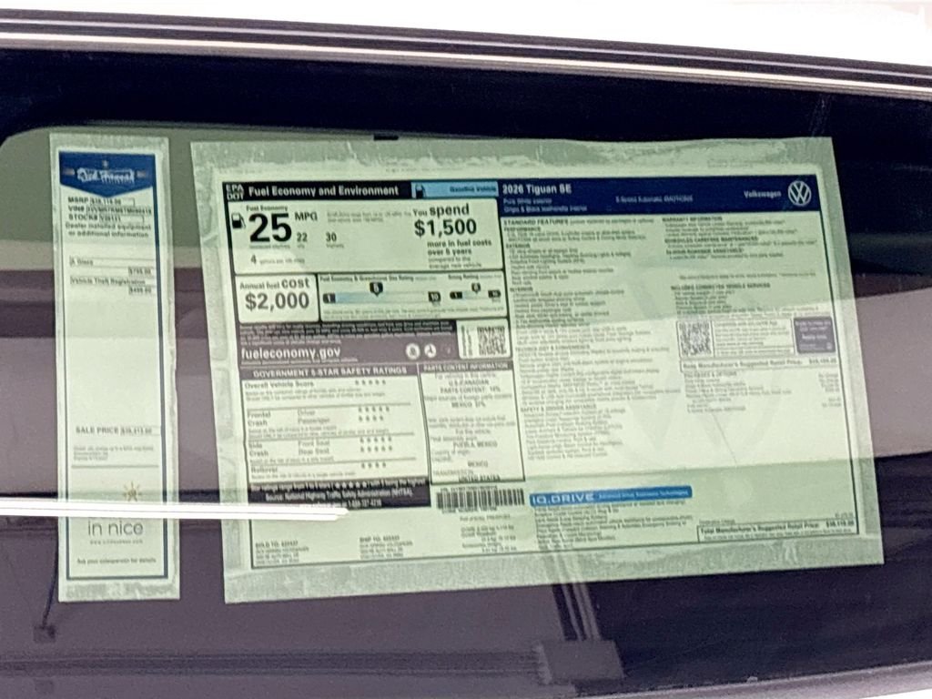 New 2026 Opal White Pearl Volkswagen SE image 24