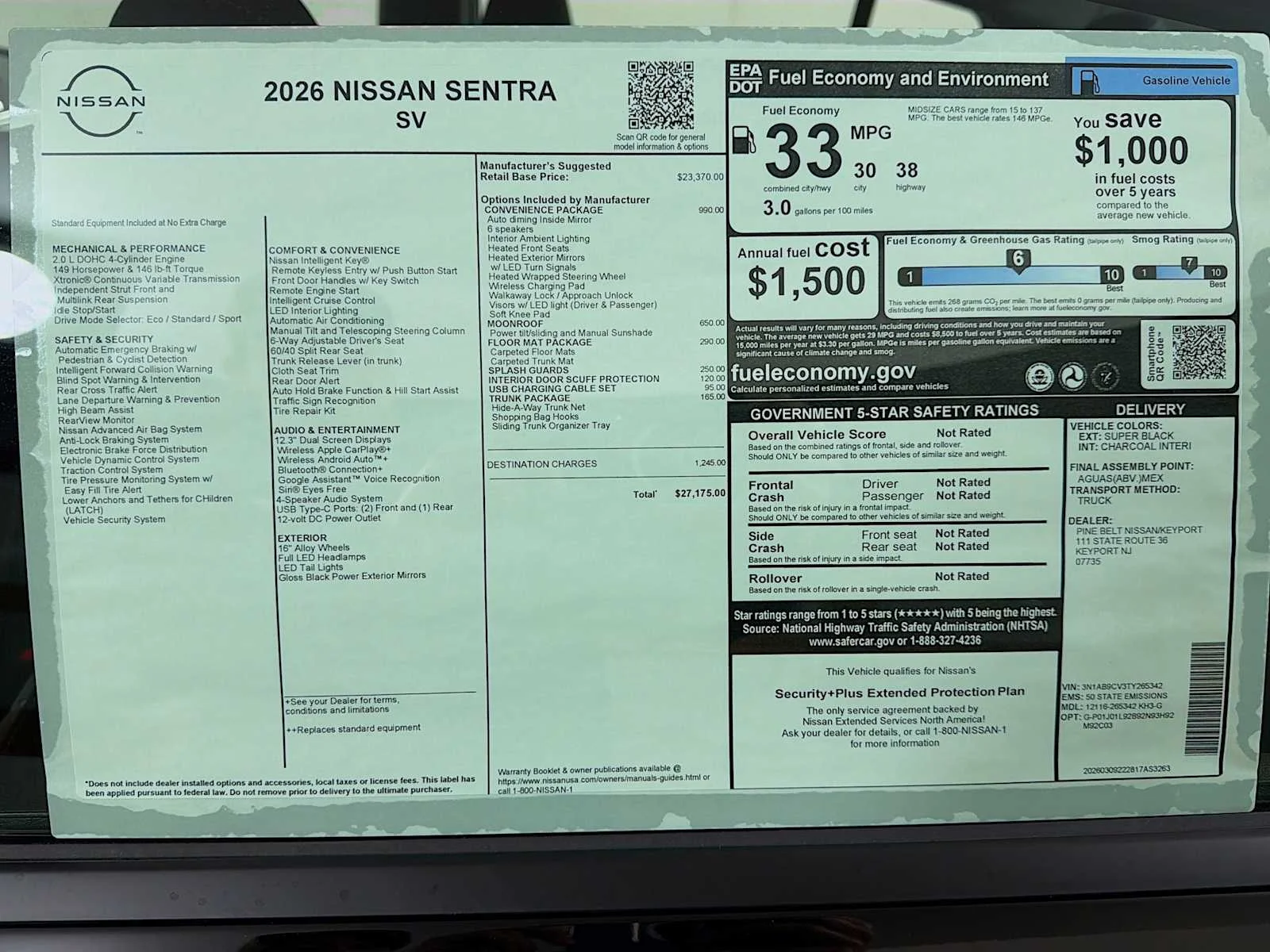 New 2026 Super Black Nissan SV image 6