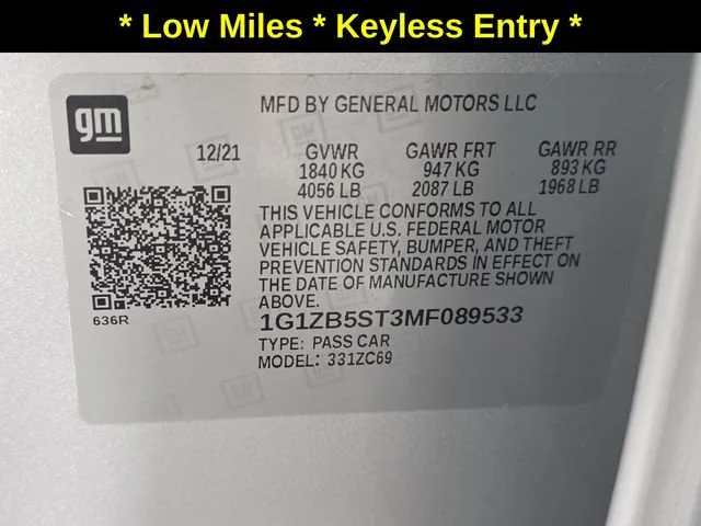 Used 2021 SILVER ICE METALLIC Chevrolet LS image 10