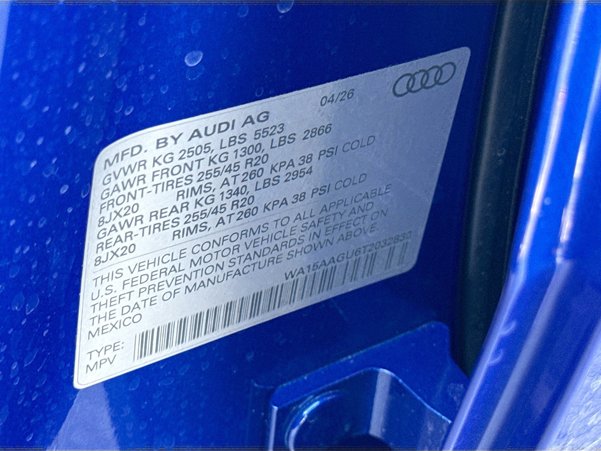 New 2026 Ultra Blue Metallic Audi Premium Plus image 42