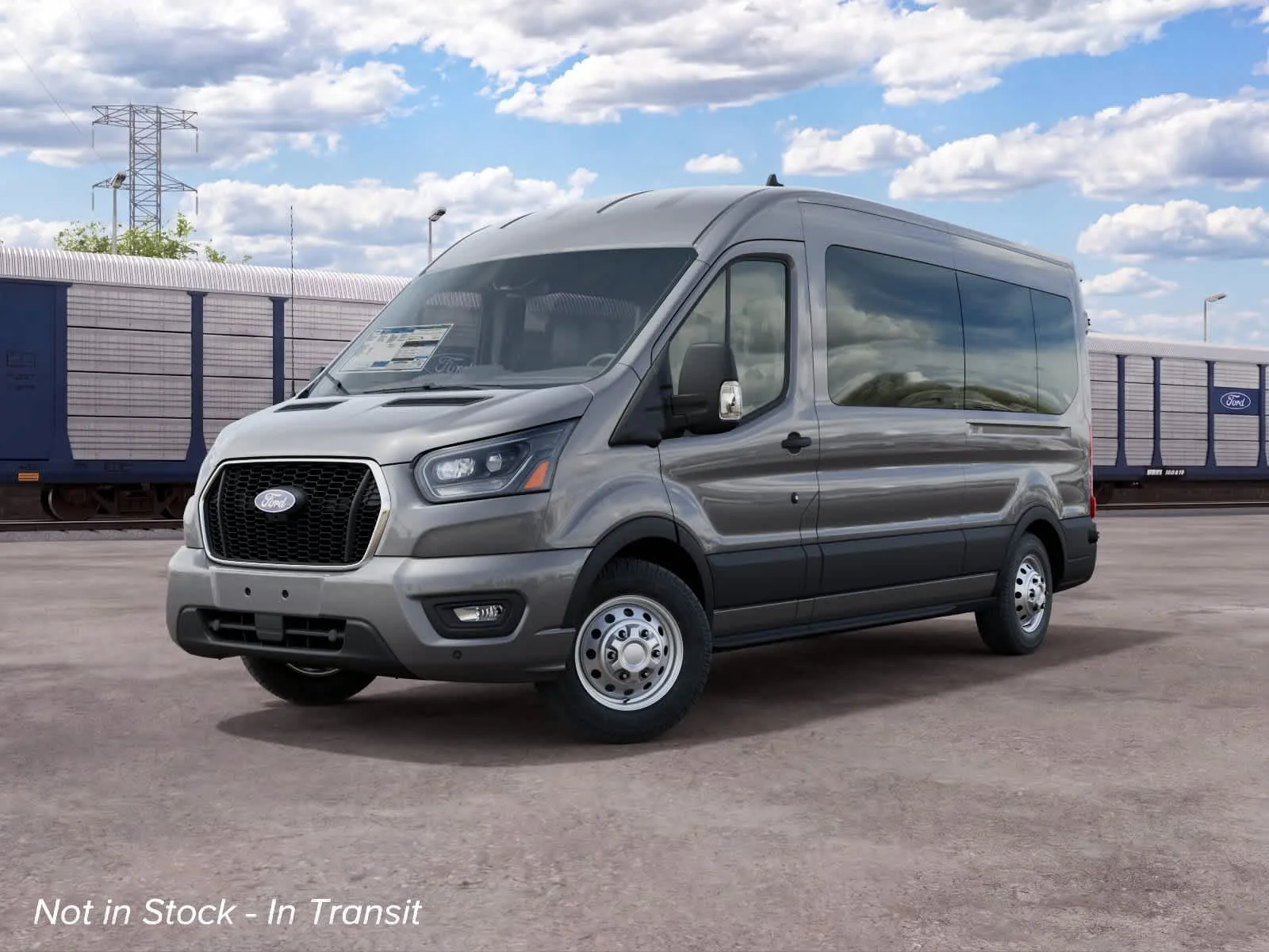 New 2027 Carbonized Gray Metallic Ford Passenger Van XLT image 2
