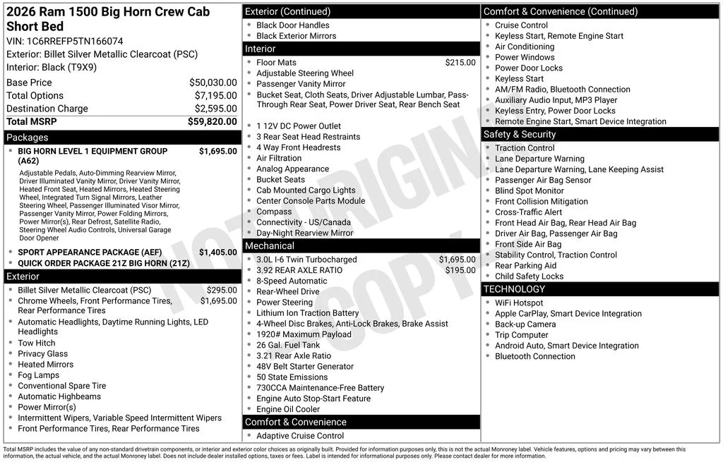 Certified Used 2026 Silver Ram Big Horn/Lone Star image 8