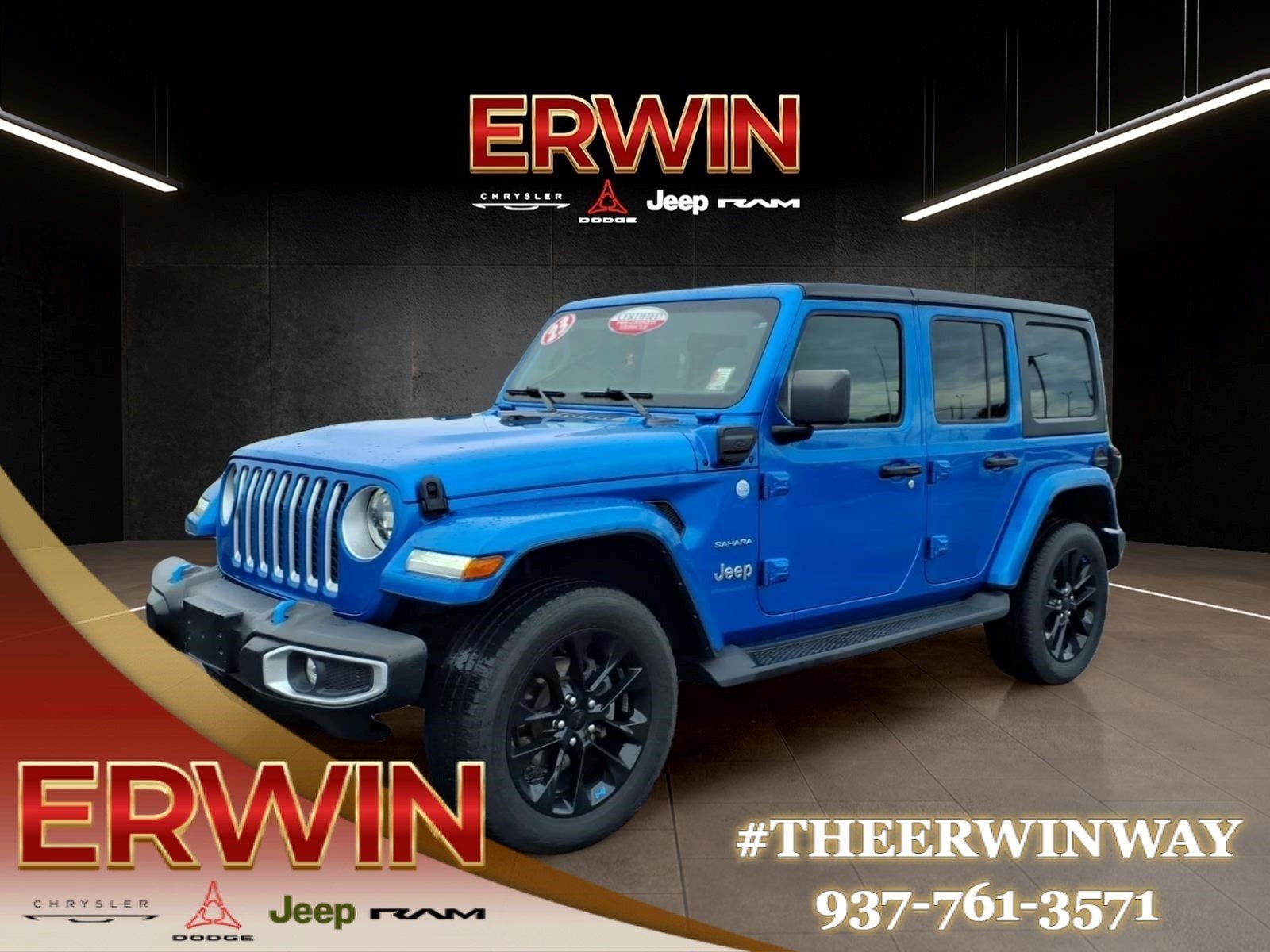 Certified Used 2023 Blue Jeep Sahara 4xe image 3
