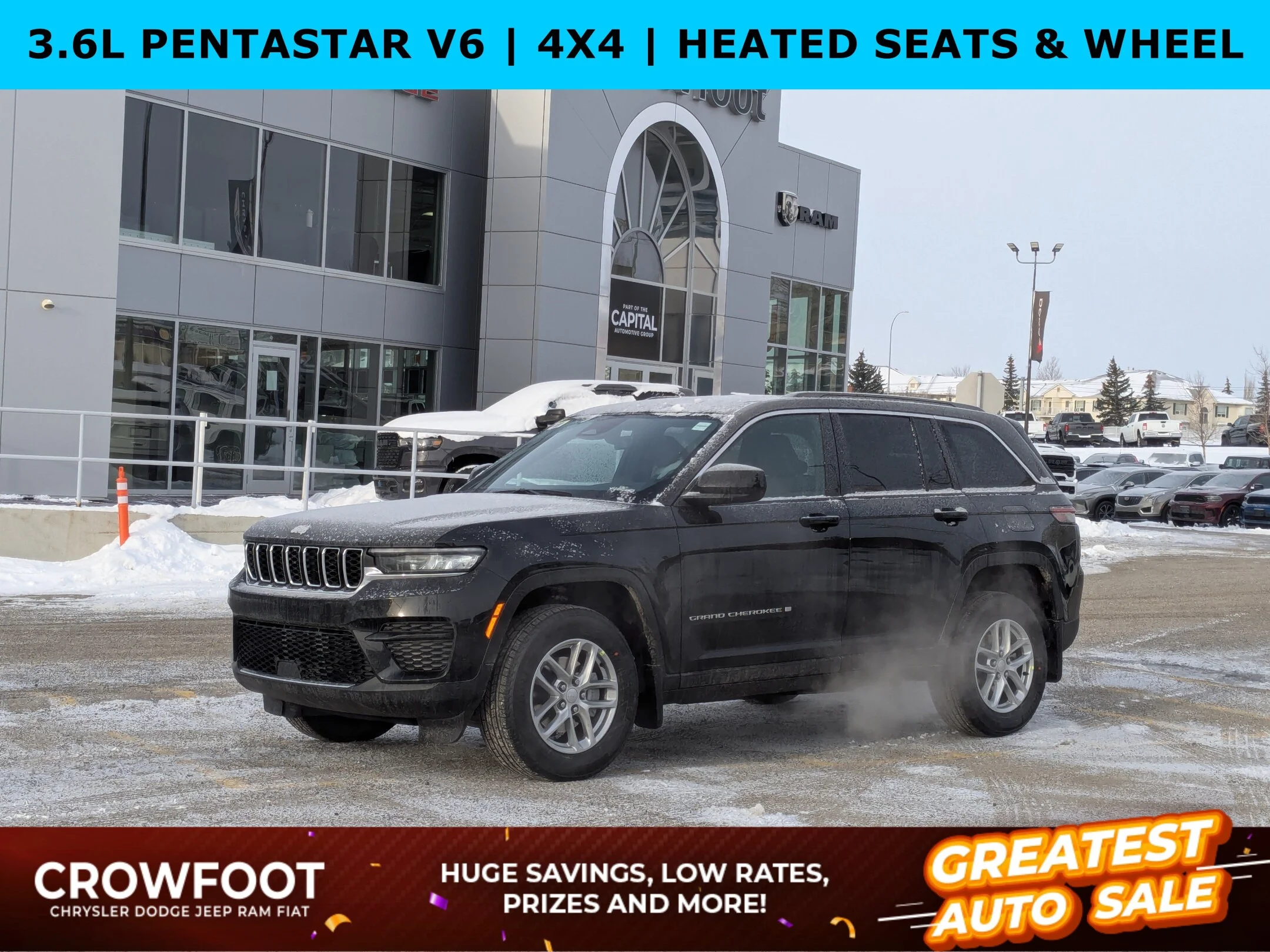 New 2026 Black Jeep Laredo - - 4x4 - Classic Theme - Heated Seats - Heated Steering - Remote Start & More! image 1