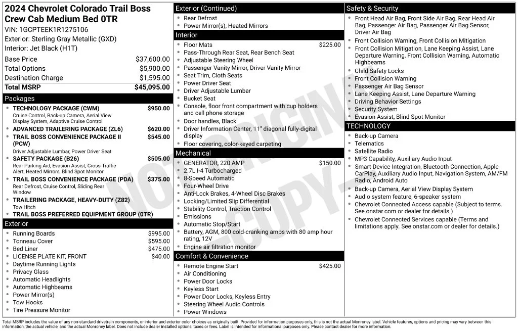 Used 2024 Gray Chevrolet Trail Boss image 8
