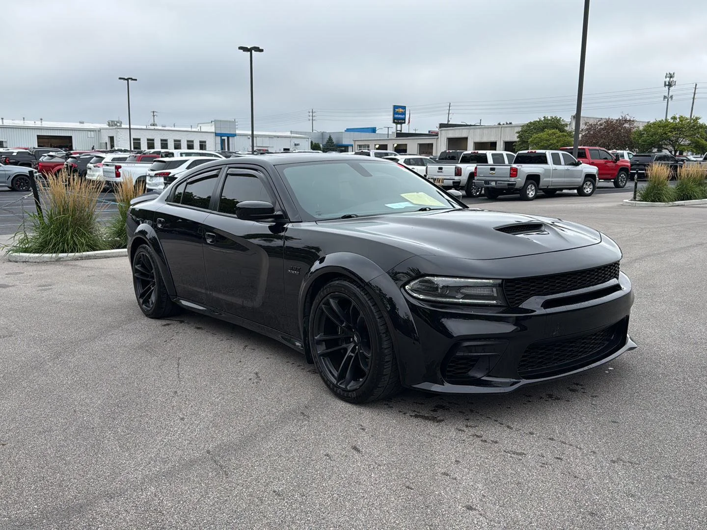 Used 2020 Pitch Black Clearcoat Dodge Scat Pack Widebody image 1