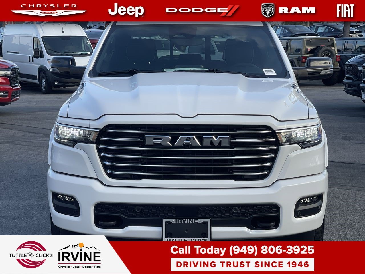 New 2026 Bright White Clear-Coat Exterior Paint RAM Laramie image 2