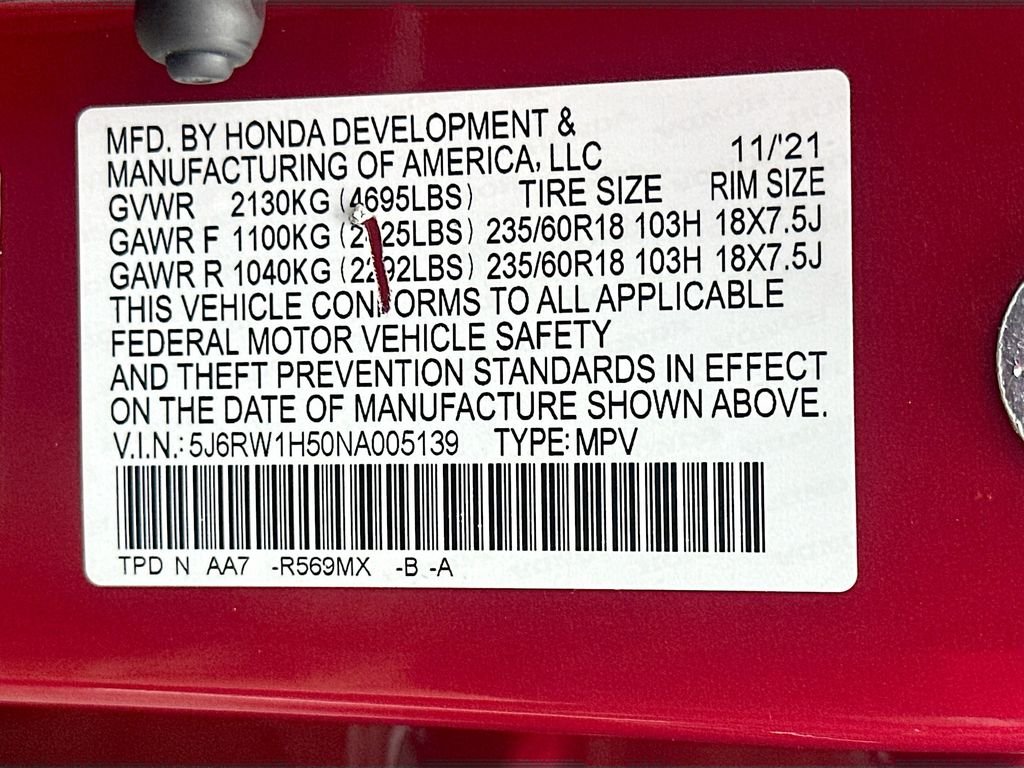 Used 2022 Radiant Red Metallic Honda EX image 29