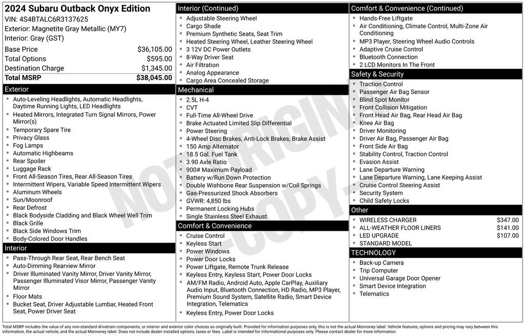Certified Used 2024 Gray Metallic Subaru Onyx Edition image 4
