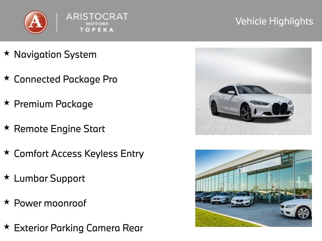 Used 2024 BMW 4 Series 430i with VIN WBA73AP09RCR69290 for sale in Kansas City