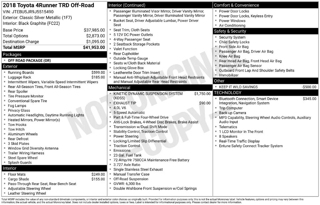 Used 2018 Silver Toyota TRD Off-Road image 33